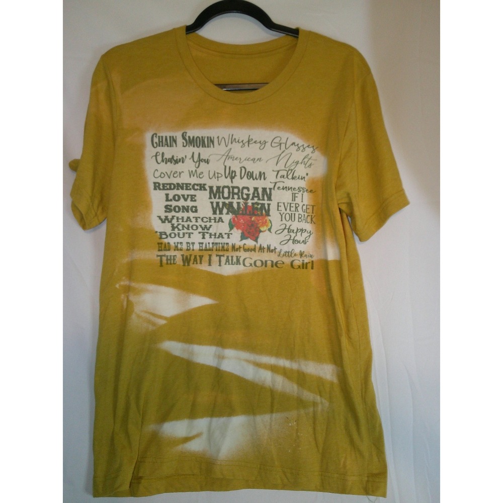 Rare Bleached Tie Dye Graphic T Shirt Morgan Wallen Country‎ Music Women's Large
